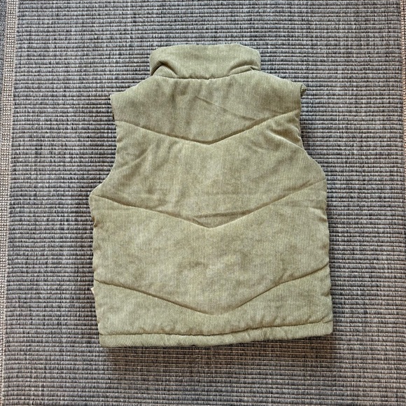 Women's Tan Corduroy Puffer Vest - Picture 3 of 3
